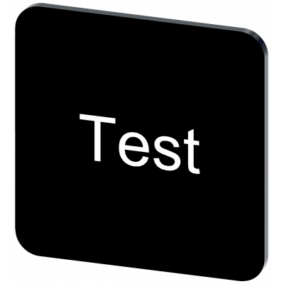 Labeling plate 22 x 22 mm, label black, labeling: Test. 3SU19000AF160DV0