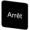 Labeling plate 22 x 22 mm, label black, labeling: Arret. 3SU19000AF160GB0