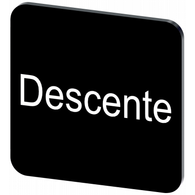 Labeling plate 22 x 22 mm, label black, labeling: Descente. 3SU19000AF160GD0