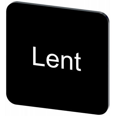 Labeling plate 22 x 22 mm, label black, labeling: LENT. 3SU19000AF160GW0