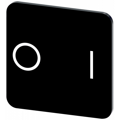 Labeling plate 22x22 mm, black label, icon: O* I. 3SU19000AF160QG0