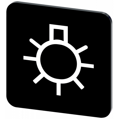 Labeling plate 22 x 22 mm, label black, labeling: Beleuchtung. 3SU19000AF160RX0