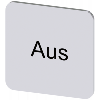 Labeling plate 22x22 mm, silver-colored label, labeling: Aus. 3SU19000AF810AC0