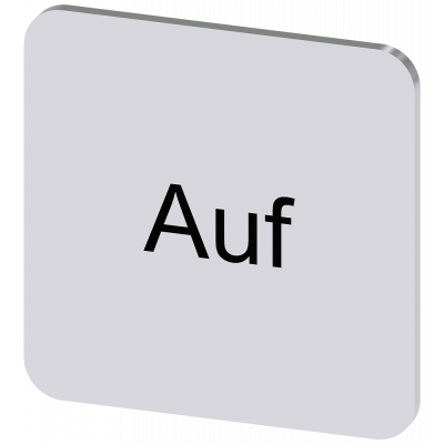 Labeling plate 22x22 mm, silver-colored label, labeling: Auf. 3SU19000AF810AD0