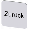 Labeling plate 22x22 mm, silver-colored label, labeling: Zurück. 3SU19000AF810AG0