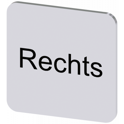Labeling plate 22x22 mm, silver-colored label, labeling: Rechts. 3SU19000AF810AH0