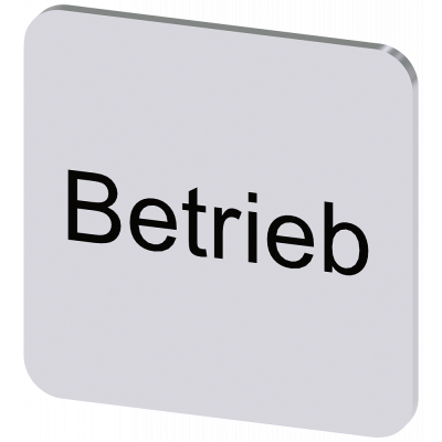 Labeling plate 22x22 mm, silver-colored label, labeling: Betrieb. 3SU19000AF810AP0