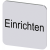 Labeling plate 22x22 mm, silver-colored label, labeling: Einrichten. 3SU19000AF810AR0