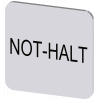 Labeling plate 22x22 mm, silver-colored label, labeling: Not-Halt. 3SU19000AF810AT0