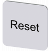 Labeling plate 22x22 mm, silver-colored label, labeling: Reset. 3SU19000AF810DU0