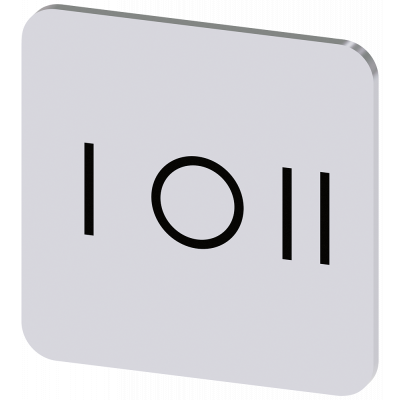 Labeling plate 22x22 mm, silver-colored label, icon: I* O II. 3SU19000AF810QK0