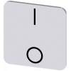 Labeling plate 22x22 mm, silver-colored label, icon: I* O (below each other). 3SU19000AF810QP0