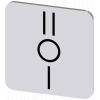 Labeling plate 22x22 mm, silver-colored label, icon: I* O II (below each other). 3SU19000AF810QQ0