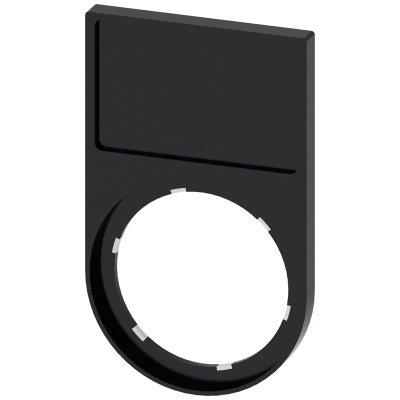 Label holder, flat, rounded, black, for labeling plate 17.5x 27 mm. 3SU19000AH100AA0