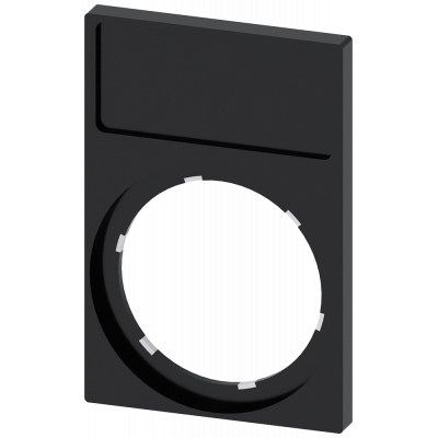 Label holder, square frame at the bottom, black, for labeling plate 12.5x 27 mm. 3SU19000AN100AA0