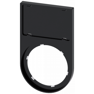 Label holder, flat, rounded, black, for labeling plate 17.5x 27 mm. 3SU19000AS100AA0