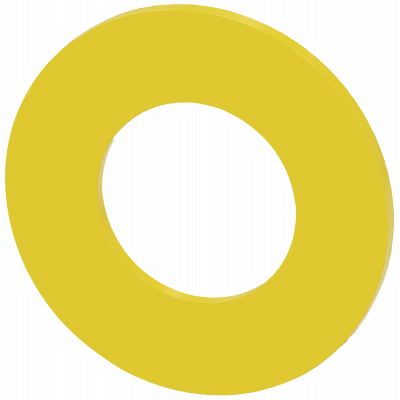 Backing plate for emergency stop, yellow, external d. 45 mm, inside d. 22.5 mm. 3SU19000BA310AA0