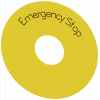 Backing plate for NOT-HALT yellow with inscription: EMERGENCY STOP. 3SU19000BB310DA0