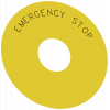 Backing plate round, for emergency stop mushroom pushbutton, yellow: Emergency Stop. 3SU19000BC310DA0