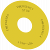 Backing plate round, for emergency stop mushroom pushbutton, yellow, labeling: Not-Halt. 3SU19000BC310NB0