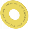 Backing plate for emergency stop, yellow, without inscription external diameter 60 mm. 3SU19000BN310NC0