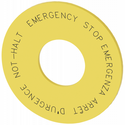 Backing plate for emergency stop, yellow, without inscription external diameter 60 mm. 3SU19000BN310NC0