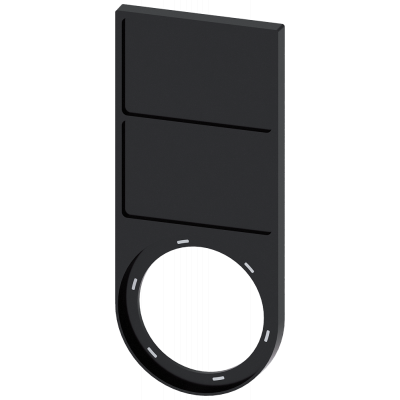 Label holder, flat, black, for 2 labeling plates 17.5x27 mm, for gluing. 3SU19000BQ100AA0