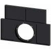 Label holder, flat, black, for 4 labeling plates 17.5x27 mm, for gluing. 3SU19000BS100AA0