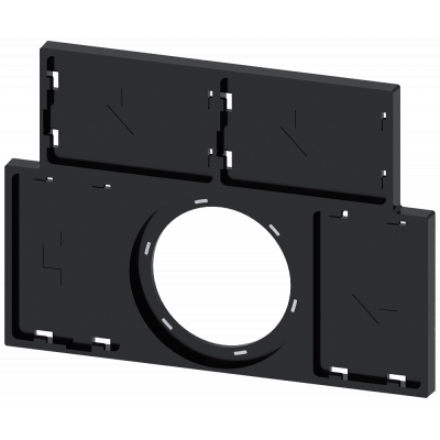 Label holder, flat, black, for 4 labeling plates 17.5 mm x 27 mm each. 3SU19000BT100AA0