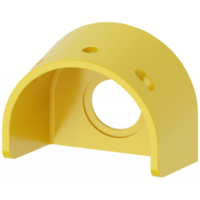 Protective collar for emergency stop mushroom pushbutton, 60 mm, 22 mm, yellow, plastic. 3SU19000EX300AA0