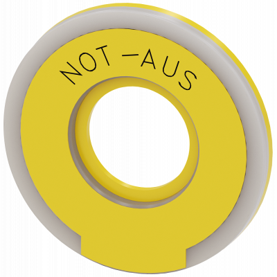 Backing plate round for emergency stop mushroom pushbutton, yellow, illuminated. 3SU19010BD310AS0