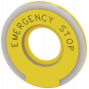 Backing plate round for emergency stop mushroom pushbutton, yellow, illuminated. 3SU19010BD310DA0