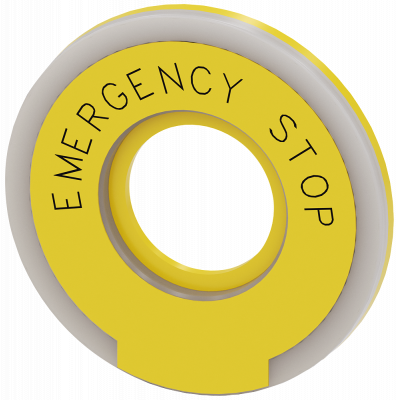 Backing plate round for emergency stop mushroom pushbutton, yellow, illuminated. 3SU19010BD310DA0