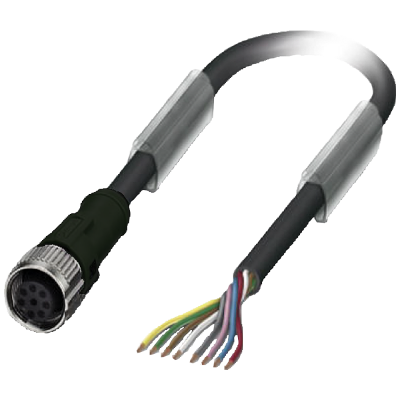 Connection cable 8-pole, free cable end, 3 m long, for safety switch RFI. 3SX56012GA03