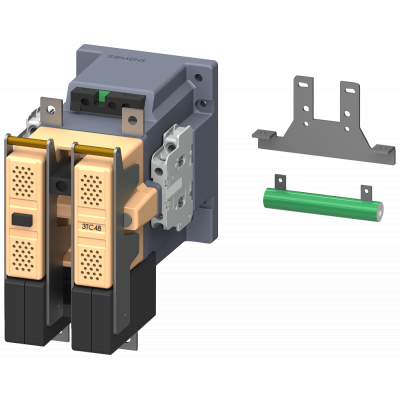 Contactor size 4, 2-pole DC-3 and 5, 75 A auxiliary switch 21 (2 NO + 1 NC) AC operation 110 V DC. 3TC48170CF4