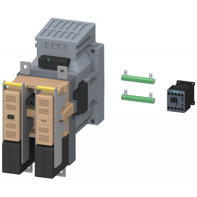 Contactor size12, 2-pole, DC-3 and 5, 400 A at 750 V auxiliary contacts 21 (2 NO + 1 NC). 3TC56170LB4