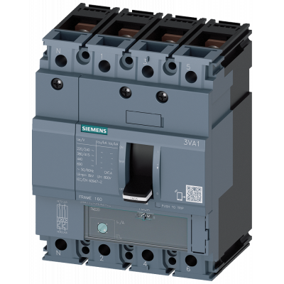 ВЫКЛЮЧАТЕЛЬ В ЛИТОМ КОРПУСЕ 3VA1 IEC ТИПОРАЗМЕР 160 КЛАСС ОТКЛ. СПОСОБНОСТИ  M ICU=55KA @ 415 В 4-ПОЛЮС., ЗАЩИТА ЛИНИИ TM220,  ATFM, IN=100A ЗАЩИТА ОТ. 3VA11105FE420AA0