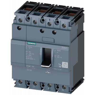 Switch disconnector 3VA1 IEC frame 160 4-pole SD100, In=125 A without overload protection.. 3VA11121AA460AA0