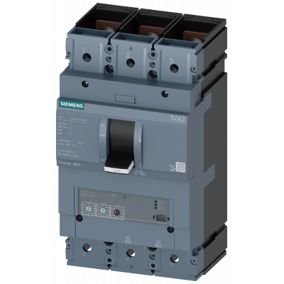 circuit breaker 3VA2 IEC frame 400 breaking capacity class L Icu=150kA @ 415V 3-pole, line protection ETU320, LI, In=400A overload protection Ir=160A.. 3VA23408HL320AA0