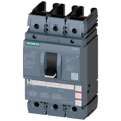 molded case switch 3VA5 UL frame 250 max. sh-circ breaking capacity 65kA @ 480V 2-pole, line protection MCS110, In=150A without overload protection se. 3VA52150BB610AA0