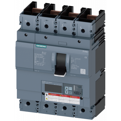 Автоматический выключатель 3VA6 UL frame 400 breaking capacity class L 150kA @ 480V 4-pole, line protection ETU856, LSI, In=250A overload protection i. 3VA63258KT412AA0