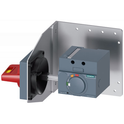 Side wall mounted rotary operator emerg. stop IEC IP65 with mounting bracket, 24V DC illumin.. 3VA91370PK57