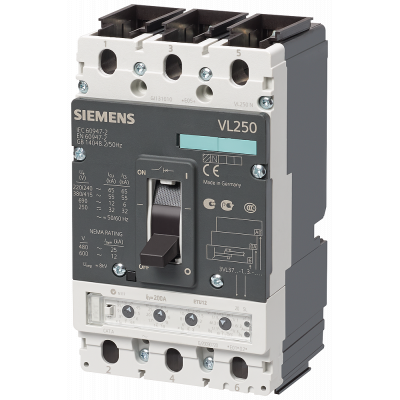 АВТ. ВЫКЛЮЧАТЕЛЬ  VL 250L ОЧ. ВЫСОК.ОТКЛ.СПОС. ICU=100KA / 415 V AC 3 ПОЛ., ЗАЩИТА ЛИНИЙ РАСЦЕПИТЕЛЬ ETU12, LIG 3ФАЗН. S/3WIRES IN=250A, RATED CURRENT. 3VL37253SF360AA0