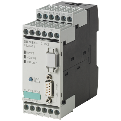 АКСЕССУАР ДЛЯ VL160, VL250, VL400, VL630, VL800, VL1250, VL1600, COM21 MODULE TO CONNECT THE SENTRON VL TO THE MODBUS, READ OUT METERING AND PARAM. VA. 3VL90008AV00