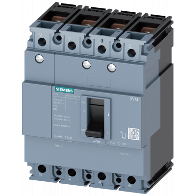 Circuit breaker 3VM1 IEC Frame 100 breaking capacity class B Icu=16kA @ 415 V 4-pole.. 3VM10102ED420AA0