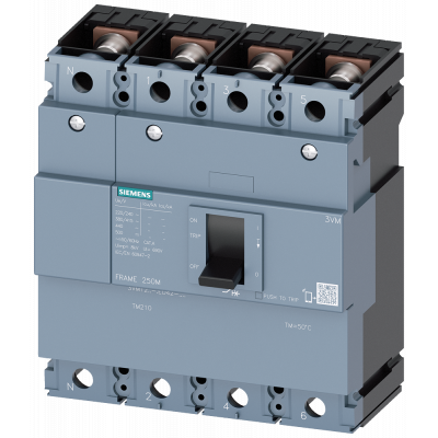 Circuit breaker 3VM1 IEC frame 250 breaking capacity class S Icu=36 kA @ 415 V 4-pole.. 3VM12204ED420AA0