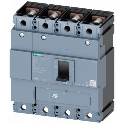 Circuit breaker 3VM1 IEC frame 250 breaking capacity class S Icu=36 kA @ 415 V 4-pole.. 3VM12204EE420AA0