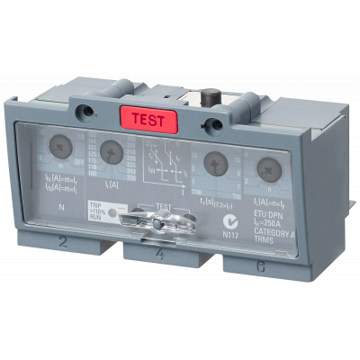 ETU VT630, 4-pole, line protection ETU DPN, LI IR=160...400A, overload protection IRM=2...9kA, short-circuit protection, neutral conductor protection. 3VT93406BC00