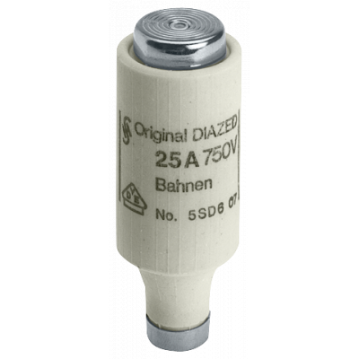 DIAZED fuse link 750 V DC rail system protection characteristic quick-response. 5SD601