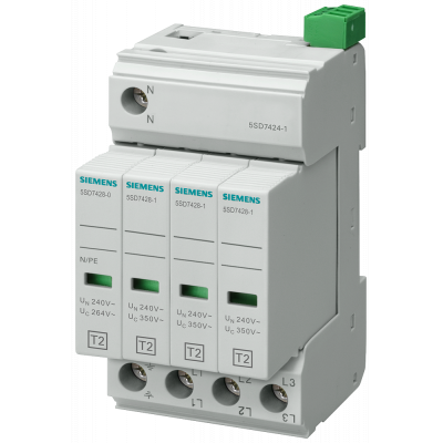 Surge arrester type 2 requirement class C, UC 350 V protection modules pluggable.. 5SD74241